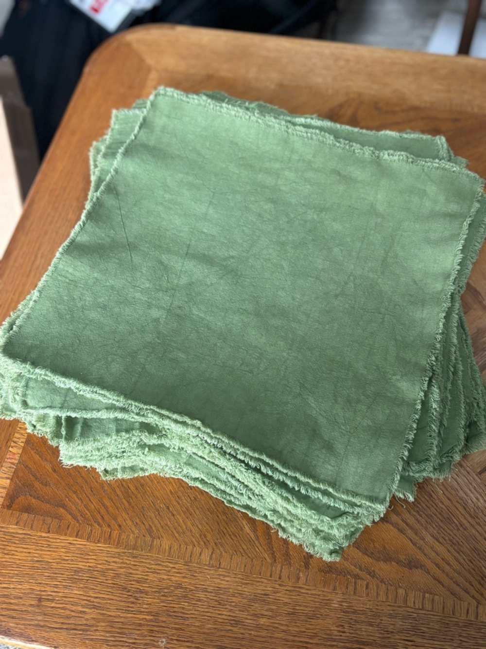124 Olive Green Cheesecloth Napkins - Hand-dyed, organic cotton